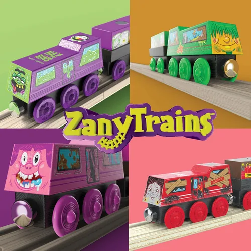 Vista 9 de 15 piezas – Señales de tráfico de madera para niños – Señales de calle Zany para alfombras de juego, trenes de juguete y autos – Señales de calle