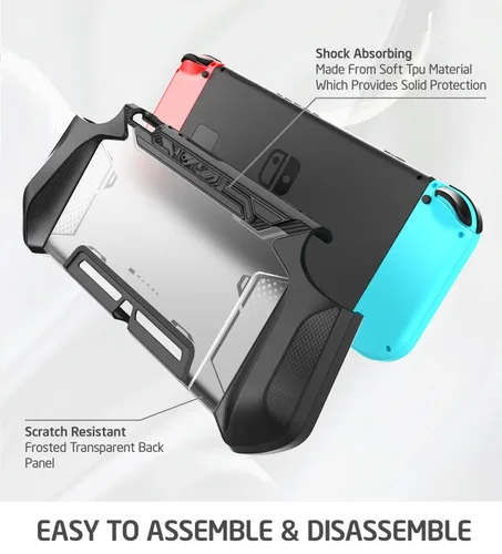 Vista 4 de Mumba Dockable Case Compatible for Nintendo Switch (2017 Realease), [Blade Series] TPU Grip Protective Cover Case with Ergonomic Design and Comfort