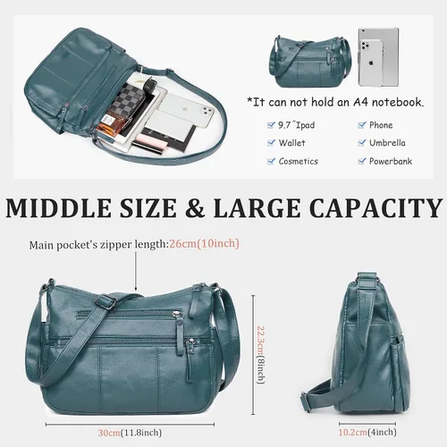 Vista 3 de Bolsos VOLGANIK ROCK para mujer de piel sintética suave, bolso de hombro para damas, bolso bandolera y bolsos de mano, liviano, con bolsillos