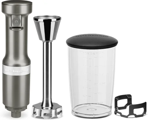 Vista 3 de KitchenAid Batidora de mano con cable de velocidad variable KHBV53, contorno plateado (paquete de 2)