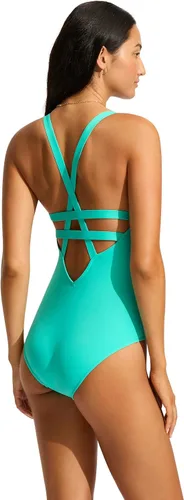 Vista 3 de Seafolly Traje de baño activo de una pieza con escote en V profundo para mujer