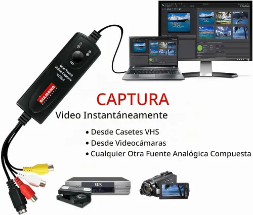 Vista 4 de Diamond Multimedia VC500 One Touch VHS a archivo digital, convertidor de DVD con software fácil de usar, convertir, editar y guardar