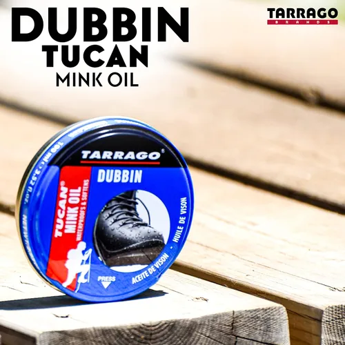 Vista 3 de Tarrago Aceite de visón Dubbin Tucan de 3.4 fl oz para botas de cuero, aceite de visón natural para cuero, aceite de visón para botas