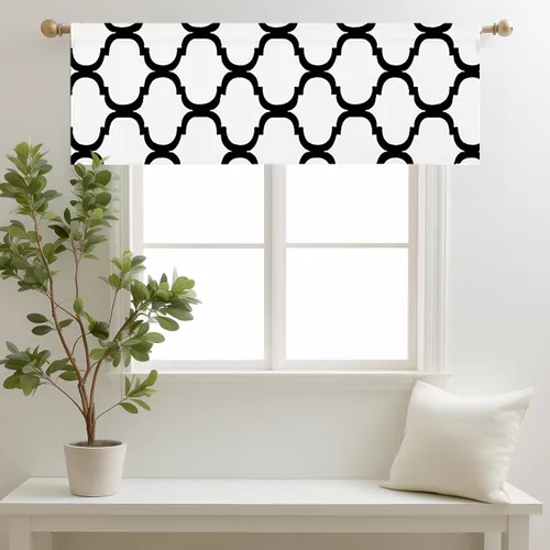 Vista 23 de Melodieux - Cortinas de bolsillo de moda marroquí para cocina, cafetería o baño, pequeñas ventanas