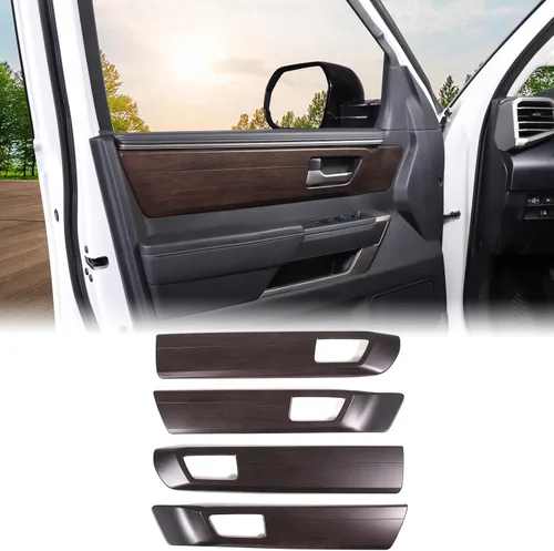 Vista 9 de Aunginsy 4 piezas cubierta de panel de manija interior de puerta para auto, compatible con Toyota Tundra 2022 2023 2024 2025, protector de panel