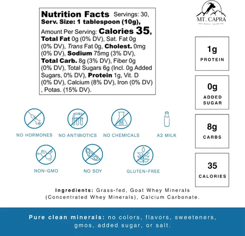 Vista 2 de Mt. Capra Clean Electrolytes + traza minerales Minerales de alimentos integrales de leche de cabra alimentada con pasto Hidratante y fácil