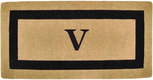 Vista 65 de Tapete de fibra de coco natural, para puerta de entrada, rectangular, resistente, para patio, atrapador de suciedad antideslizante, decoración