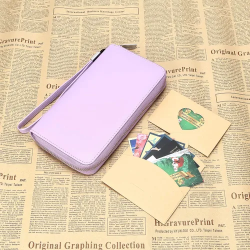 Vista 8 de OIDERY Cartera para tarjetas de crédito de gran capacidad para mujer, bloqueo RFID con correa extraíble