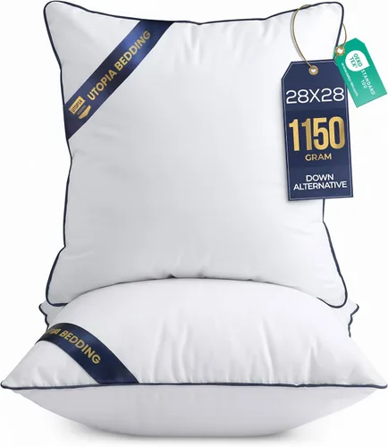 Vista 22 de Utopia Bedding - Relleno de almohadas decorativas (paquete de 2, color blanco), almohadas para sofá, cama y sofá de 12 x 12 pulgadas, relleno