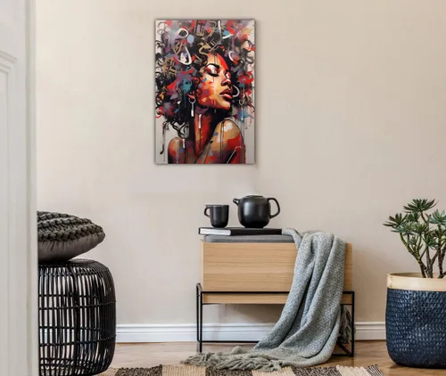 Vista 243 de Arte de pared afroamericano, decoración de rey y reina bailarín negro para sala de estar, arte de pareja de amor negro para dormitorio, lienzo