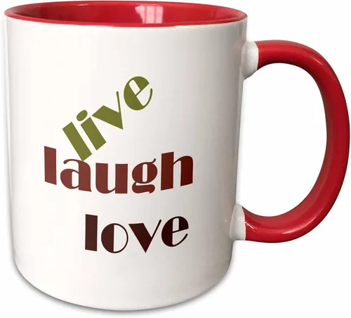 Vista 8 de 3dRose Live Laugh Love - Taza de dos tonos, 11 onzas, color negro