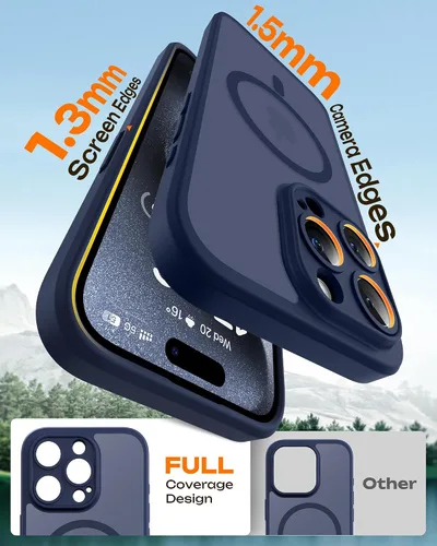 Vista 573 de TOCOL Funda para iPhone 11, compatible con Magsafe, protección completa de cámara, imanes integrados, protección contra caídas, funda translúcida