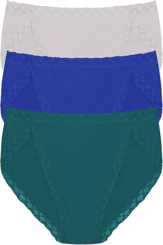 Vista 15 de Natori Paquete de 3 calzoncillos de corte francés Pima Bliss para mujer Negro/Café/Blanco