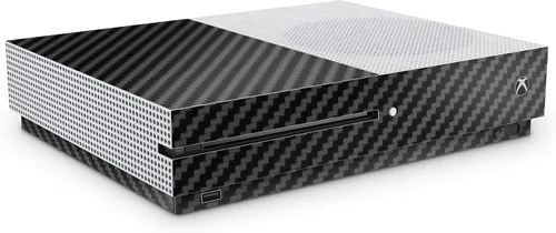 Vista 4 de GNG Carbon Black Console Skin Decal Sticker Compatible with Xbox One S + 2 Controller Skins