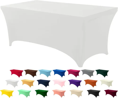 Vista 34 de Utopia Kitchen Mantel rectangular de spándex de 4 pies [1 unidad, negro] 200 GSM elástico, ajustado, lavable y resistente a las arrugas, cubierta