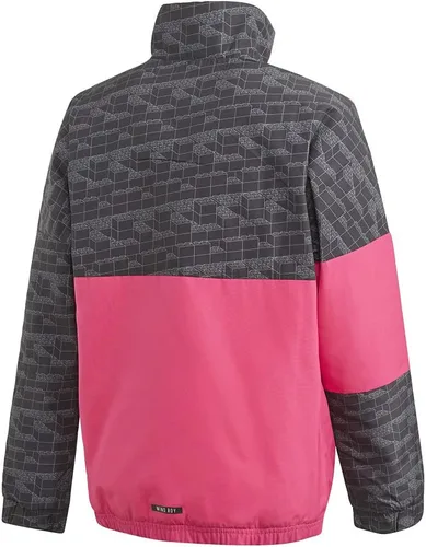 Vista 3 de adidas x Classic Lego Bricks - Chaqueta con cremallera para niños, color burdeos, talla S