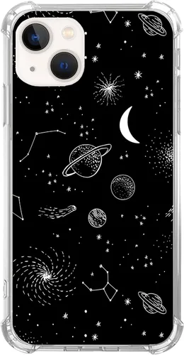 Vista 6 de Bonita funda negra con diseño de árboles de Navidad compatible con iPhone 14 Plus, funda de invierno con árboles de Navidad para adolescentes