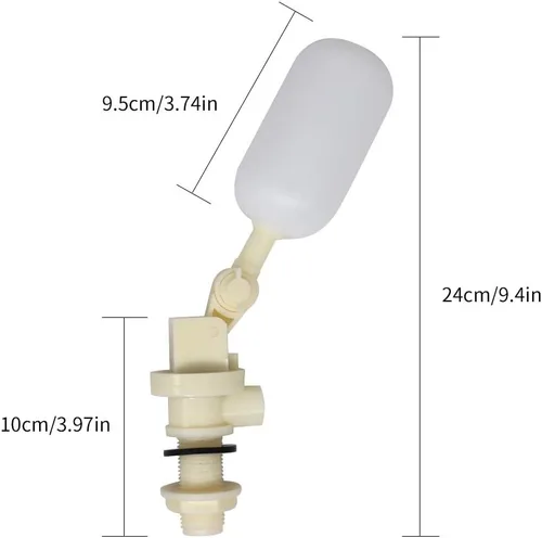 Vista 4 de Válvula de flotador de 1/2 3 piezas de bola de agua automática de agua con brazo ajustable para tanque de agua para ganado