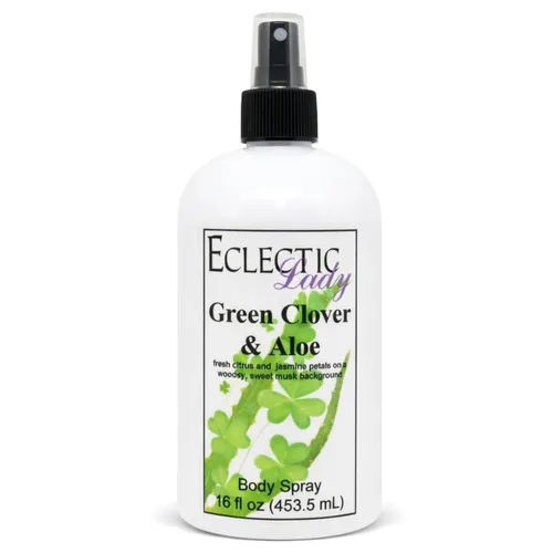 Vista 10 de Eclectic Lady Spray corporal de trébol verde y aloe, doble fuerza, 2 onzas, niebla corporal