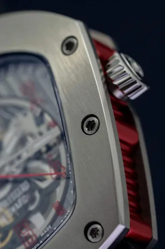 Vista 6 de Tonino Lamborghini Reloj automático Spyderleggero esqueleto rojo titanio TLF-T06-2 Rojo - Reloj de esqueleto