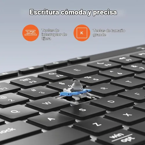 Vista 2 de MEETION Combo inalámbrico del ratón del teclado, Bluetooth multi-dispositivo recargable
