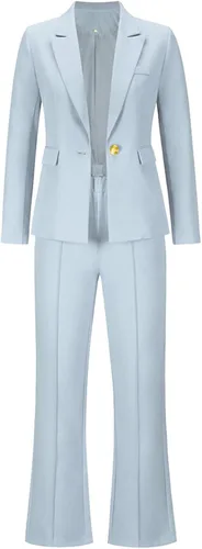 Vista 5 de Jumpsuits for Women Plus Size Women Sets Solid Lace Splice V-Neck Long Sleeve Coat Ruffle Button Long Pants Sets