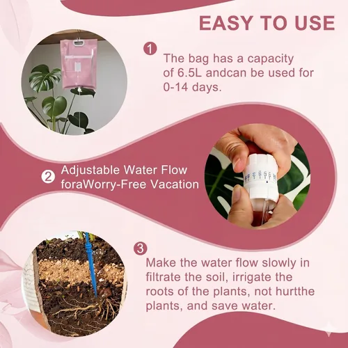 Vista 4 de 3 Pcs Plant Self Watering Device,6.5L Automatic Vacation Plant Waterer Bag