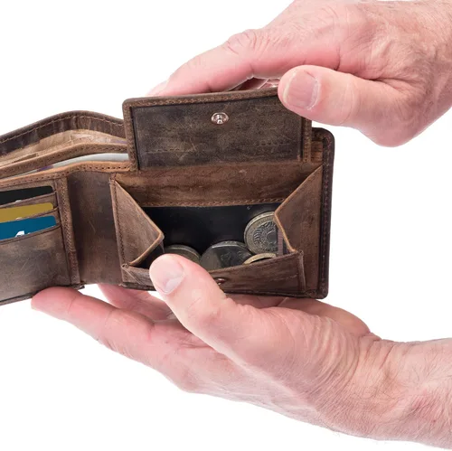 Vista 6 de Moonster Cartera de cuero para hombre con bloqueo RFID mantiene el efectivo y las tarjetas seguros organizados y de fácil acceso carteras delgadas
