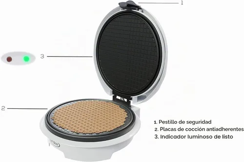 Vista 3 de Chef Buddy Fabricante de conos de gofres Plancha eléctrica antiadherente para gofres con cono moldeador incluido, pequeños electrodomésticos
