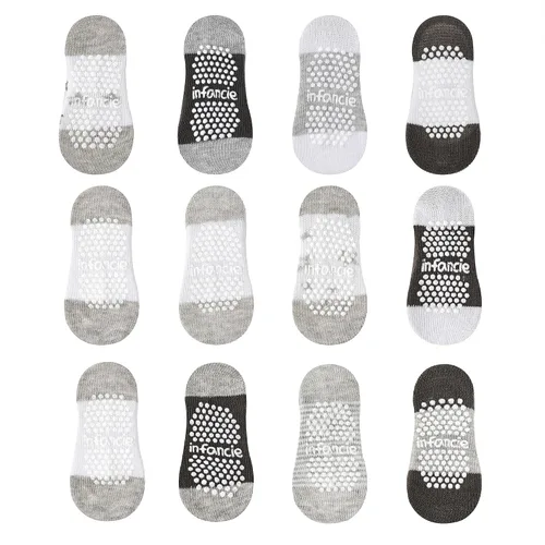 Vista 4 de Calcetines para bebé recién nacido, 12 pares (0-6 meses), zapatos suaves y acogedores para bebé, calcetines cálidos de primera calidad, regalo