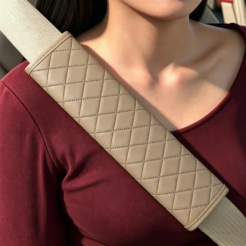 Vista 15 de Almohadillas para cinturón de seguridad, fundas de cuero para cinturón de seguridad, cojín de conducción más cómodo, ayuda a proteger tu cuello