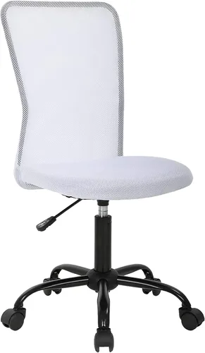 Vista 8 de Silla de oficina ergonómica – Silla de computadora con respaldo medio con altura ajustable, moderna giratoria sin brazos, soporte de espalda