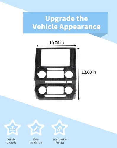 Vista 6 de Voodonala - Funda para panel de control del volumen de navegación de la consola central para Ford F150 2015-2020, grano de madera negro
