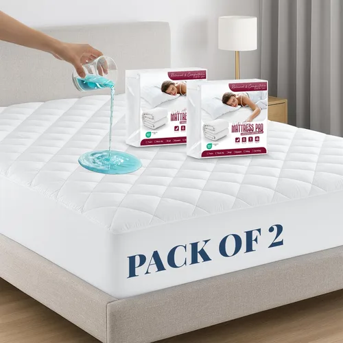 Vista 20 de LUX Décor Protector de Colchón Twin - Cubrecolchón Acolchado Elástico Ajustable Protector Hasta 16 Pulgadas de Profundidad - Cubrecolchón Suave