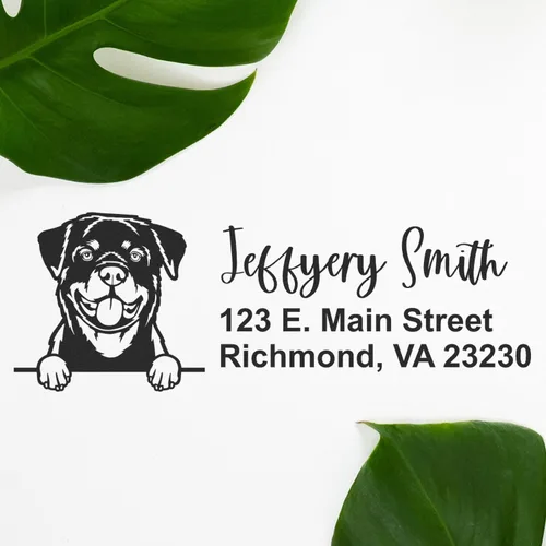 Vista 50 de American Bulldog Stamp Duo, Custom Return Address for Dog Lovers, Personalized Mail Mark for Letters and Cards