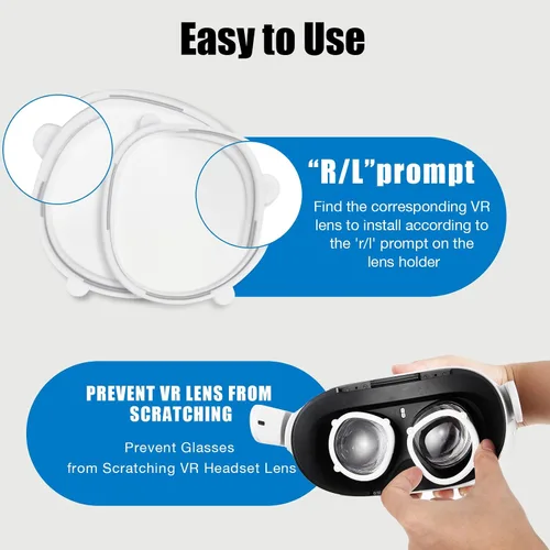 Vista 7 de OOAVR Anti-Blue Light Glasses for Oculus Quest 2,Accessories with Magnetic Alloy Frame and Blue Light-Blocking Lenses,Support The Replacement of