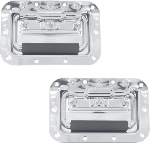 Vista 7 de 2 manijas con resorte, funda de hardware resistente para muebles, funda de anillo para caja de pecho, gabinete y altavoz con agarre de goma montado