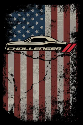 Vista 5 de JH DESIGN GROUP Sudadera con capucha Dodge Challenger de 2 caras con la bandera estadounidense para hombre