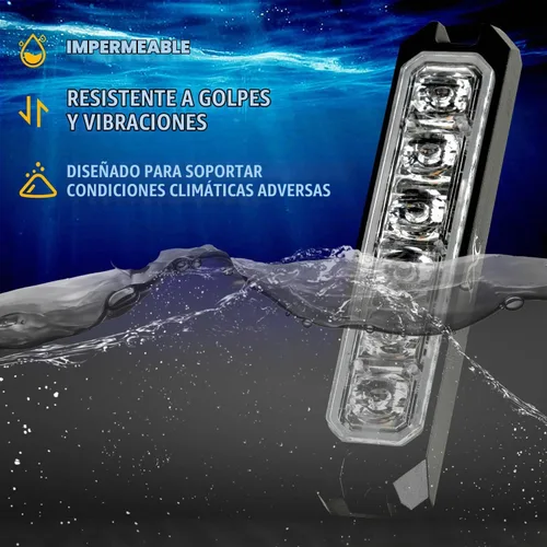 Vista 3 de Purishion - Luz estroboscópica con 6 luces LED color ámbar, impermeable, para barra de precaución, 10 patrones intermitentes, apto para automóvil