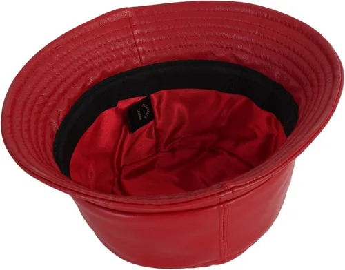 Vista 3 de Mumcu's - Sombrero de cuero para mujer, sombrero retro de sol, gorra de pesca de pescador de moda