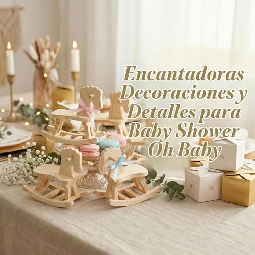 Vista 2 de Toddmomy Mini caballo mecedor de madera, 3 juegos de figuras de caballo mecedora sin terminar y decoraciones de árbol de Navidad para pintura