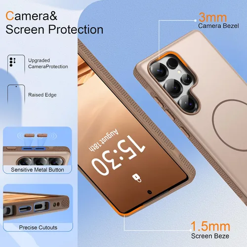 Vista 197 de Jshru Funda para Samsung Galaxy S26 Plus/Galaxy S25 Plus: para Galaxy S24 Plus [compatible con Magsafe] [2 protectores de pantalla HD] cubierta