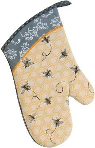Vista 2 de Juego de cocina Bee Happy de 4 piezas, 2 toallas de rizo, manopla para horno, agarradera