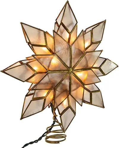 Vista 4 de Estrella Kurt Adler para árbol de Navidad con 10 luces transparentes y 1 foco de repuesto.