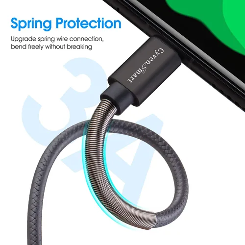 Vista 2 de Paquete de 2 cables de carga tipo USBC de 10 pies, USB A a tipo C, compatible con Samsung Galaxy S9 S10 S8 Plus (carga rápida de 3 A), USB A a tipo
