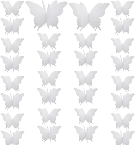 Vista 10 de Guirnalda de papel de mariposa grande, 4 unidades, cortina de mariposa, para colgar, decoración colgante para Halloween, fiesta de cumpleaños, baby