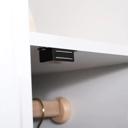 Vista 4 de Mousike Imanes para gabinete de 30 libras de color negro con fuerte imán para cocina, armario, armario, puerta, cajón, pestillo paquete de 4