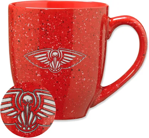 Vista 101 de Rico Industries NBA 16 oz Team Color Laser Engraved Speckled Ceramic Coffee Mug 3-Color del