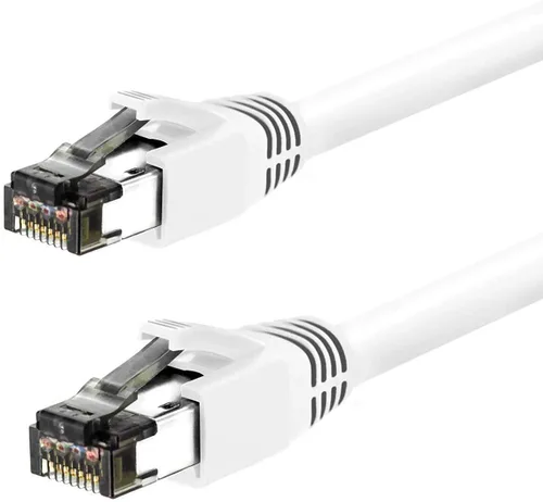 Vista 19 de Cable de red LAN de Internet RJ45 Cat8 RJ45 de 0.5 pies, interior/exterior, 24 AWG – Último 40Gbps 2000Mhz, resistente a la intemperie S/FTP
