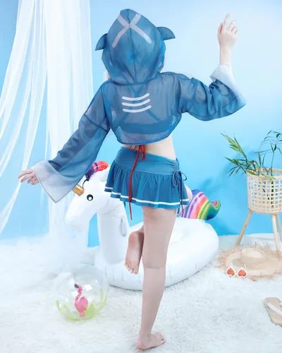 Vista 3 de Nuoqi Venti Cosplay Genshin Traje de baño Nilou Cosplay Anime Traje de baño